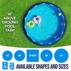 18 Ft Round Pool Liner Pad - Mat Tarp for Under Pool, Above Ground Pool Mat, Pool Ground Cloth, Pool Bottom Pad, Waterproof PE Tarp, Puncture Protection & Extend Liner Life