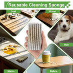 Jeymei 8-Pack Damp Clean Duster Sponge, Sponge Cleaning Brush, Duster for Cleaning Blinds, Glass, Baseboards, Vents, Railings, Mirrors, Window Track Grooves and Faucets