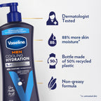 Vaseline Men Cooling Hydration 3-in-1 4 Pack for Dry Skin Face, Hands & Body Lotion for Men with Menthol & Ultra-Hydrating Lipids 20.3 oz
