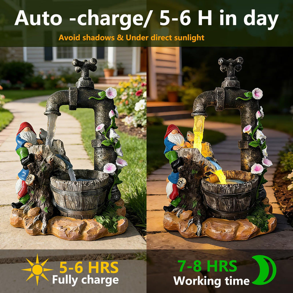 Solar Garden Gnomes Lights Outdoor Statues Yard Decorations Gifts for Mom