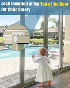 Sliding Glass Door Lock Window Locks 2 Pack Childproof Safety Lock Horizontal Sliding Door Security Bar Keyless Patio Foot Locks for Front Door Latch Stoppers from Inside Bedroom Apartment Essentials