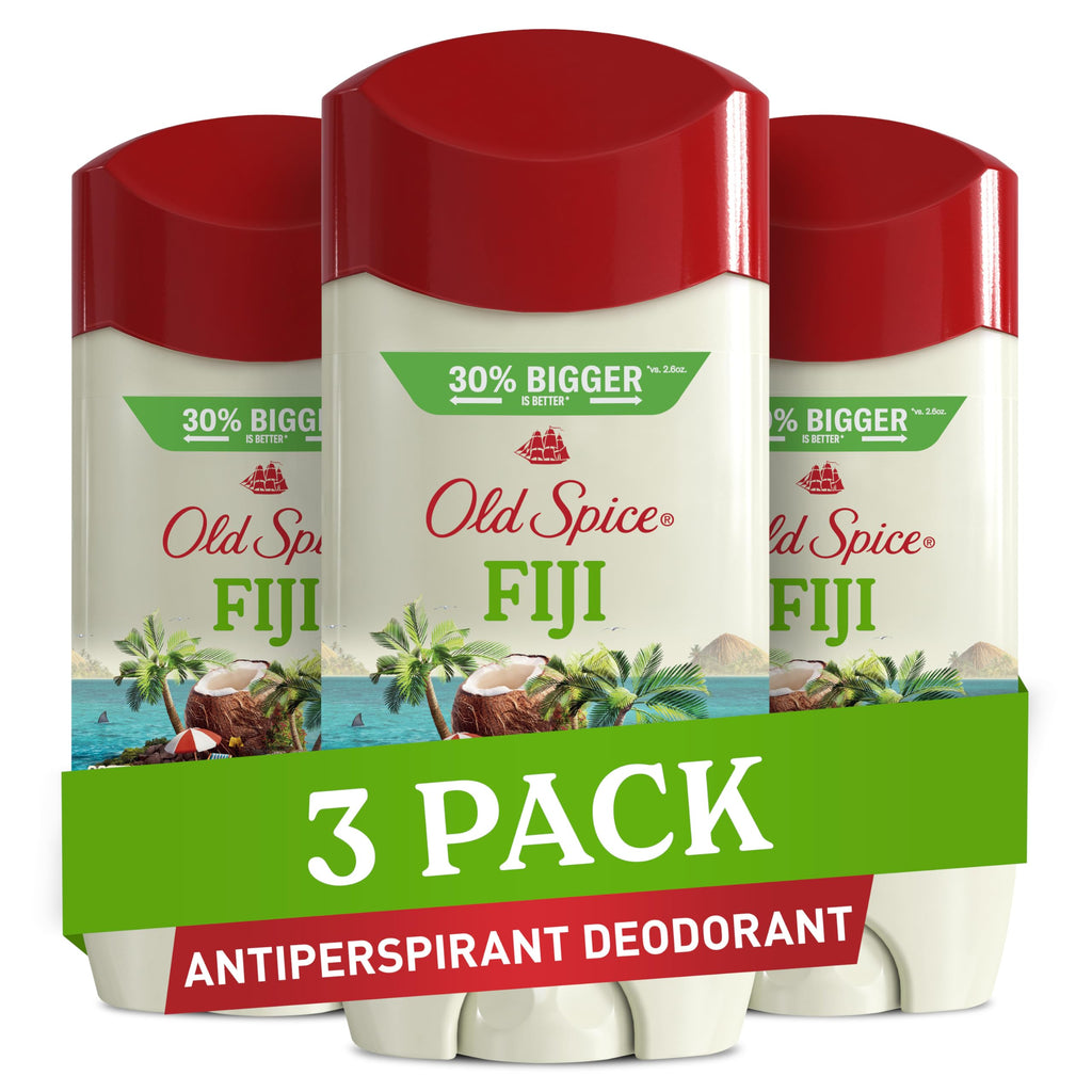 Old Spice Antiperspirant Deodorant for Men, Fiji Scent, 3.4 oz Pack of 3