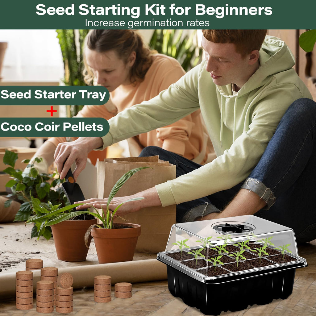 ZeeDix 6 Set Seed Starter Tray Kits with 90 Pack Coco Coir Pellets