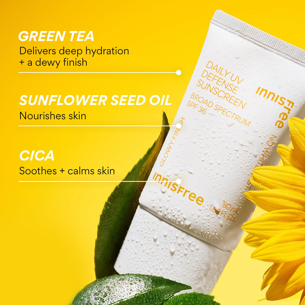Innisfree Daily UV Defense SPF 36 – Korean Face Sunscreen, Invisible Finish, Broad Spectrum, No White Cast, Lightweight, Hydrating