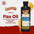 Barlean's Organic Lignan Omega 3 Flaxseed Oil Liquid Supplement for Men and Women, Cold Press Flax Seeds, 7230mg ALA Fatty Acid, Vegan and Gluten Free, 16 oz