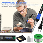 Soldering Iron Kit, 90W LED Digital Solder Iron Kit with Ceramic Heater, 110V Welding Tools with Smart Temperature Control, Auto Sleep, Temp Calibration, C/F, Accurate 176℉-896℉