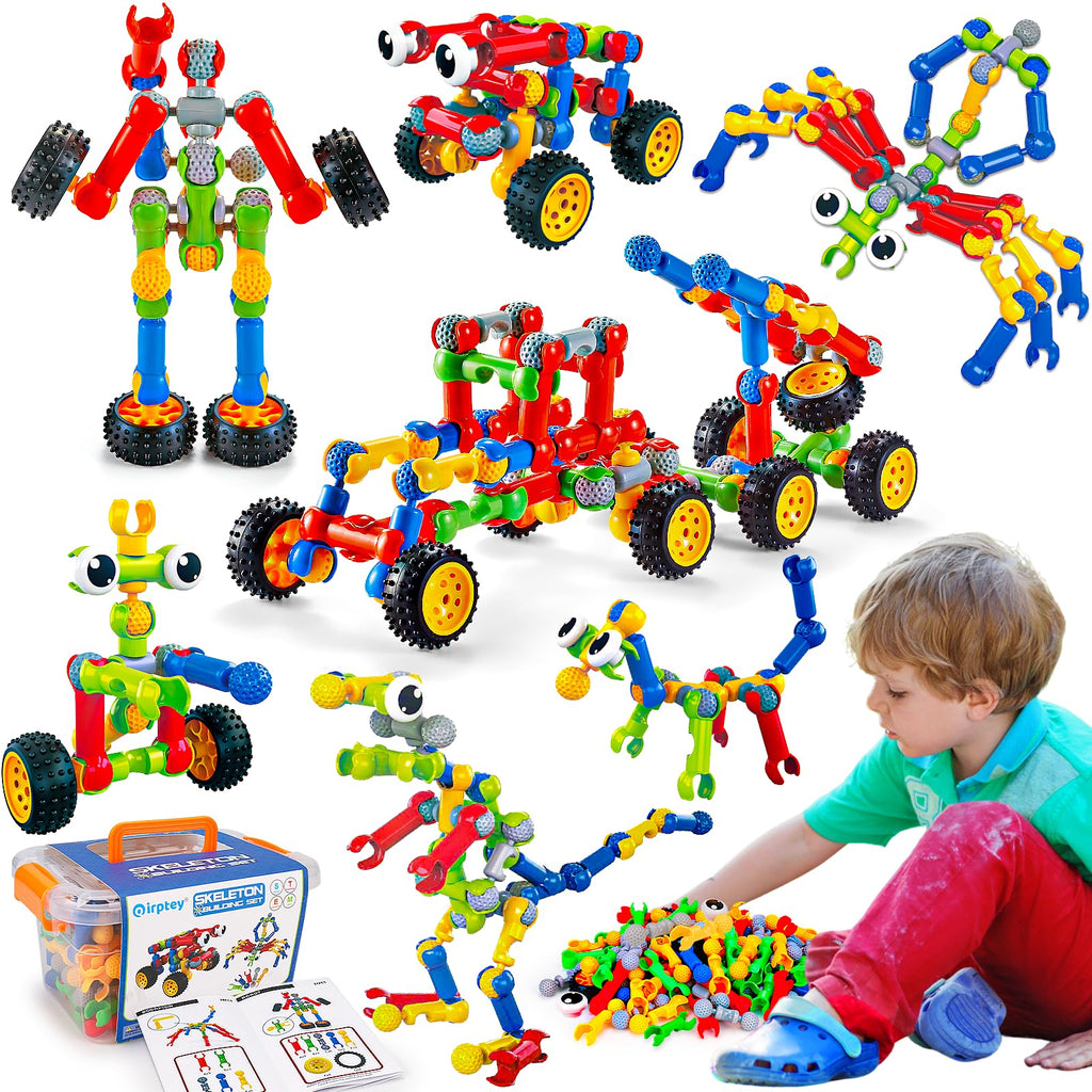 Kids STEM Building Toys for 3 4 5 6 7 8+ Year Old Boy Girl Birthday Gift, 125 Pcs Preschool Classroom Educational Building Blocks Stem Kits Activities Ages 3-5 4-8 5-7 6-8 Engineering Creative Games