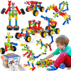 Kids STEM Building Toys for 3 4 5 6 7 8+ Year Old Boy Girl Birthday Gift, 125 Pcs Preschool Classroom Educational Building Blocks Stem Kits Activities Ages 3-5 4-8 5-7 6-8 Engineering Creative Games