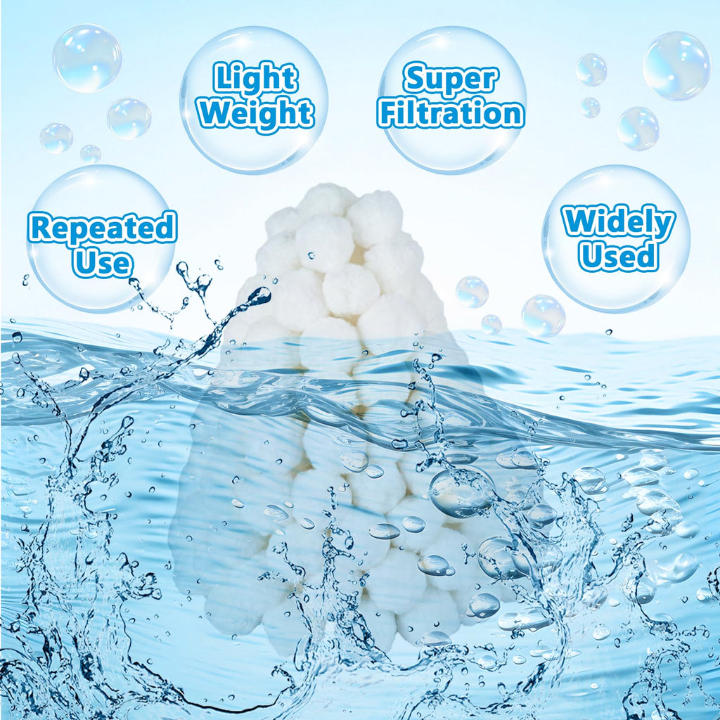 UMySpcl Pool Filter Balls (3.5 lbs) - Replaces 100 lbs of Filter Sand, Reusable & Eco-Friendly Polyester Fiber Filter Media for Sand Filter Pumps, Swimming Pools, Hot Tubs & Aquariums