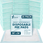 GREEN LIFESTYLE Underpads - Chucks Pads Disposable Adults, for use as Incontinence Bed Pads, Pet Pads, Pee Pads for Dogs, Cats, Bunny, Seniors Bed Pad (Pack of 25 - 30x36)