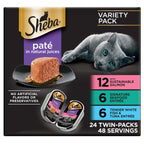 Sheba Perfect Portions Pate Wet Cat Food, Seafood Variety, 2.6 oz, 24 ct