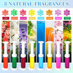 Heigble 16 Pcs Flower Toilet Gels 224 Count 8 Kinds Stamp Bowl Gel Scent Toilet Stain Removal Cleaner Air Freshener Flower Stamps Pack for Bathtubs Bathroom
