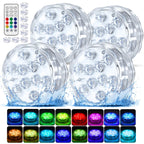 BITIWEND 2026 Upgraded Submersible LED Pool Lights with Remote, 10 LEDs IP68 Waterproof Floating Lights Battery Powered Lights for Hot Tub, Spa, Vase, Pond, Decoration, Party (4 Pack)