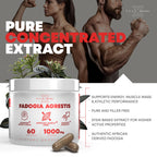 Testosterone Booster for Men with Fadogia Agrestis 1000mg Per Serving - Improve Natural Testosterone production, Increase Energy and Muscle Growth - Workout Supplement USA Made (60 Capsules)