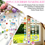 WASTROYAL 212pcs Crystal Suncatcher Kit, Glass Prisms for Chandelier Parts