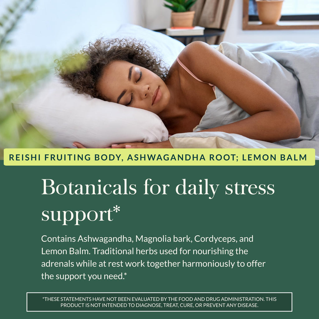 Gaia Herbs Adrenal Health Nightly Restore - Herbal Supplement with Ashwagandha, Magnolia Bark, Cordyceps, Lemon Balm & More* - 60 Vegan Liquid Phyto-Caps (30 Servings)