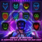 ORWINE LED Mask, Light Up Mask with Gesture Sensing, Unisex LED Lighted Face Transforming Masks for Festival Dj Cosplay Halloween Costume Masquerade Parties Christmas Gifts for Kids