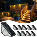 BKBB PPBB Solar Step Lights for Outside, Solar Stair Lights Outdoor Waterproof, Deck Step Lights for Fence, Patio, Yard, Porch, Front Door, Sidewalk, Garden, Patio Decor (10, Warm White)