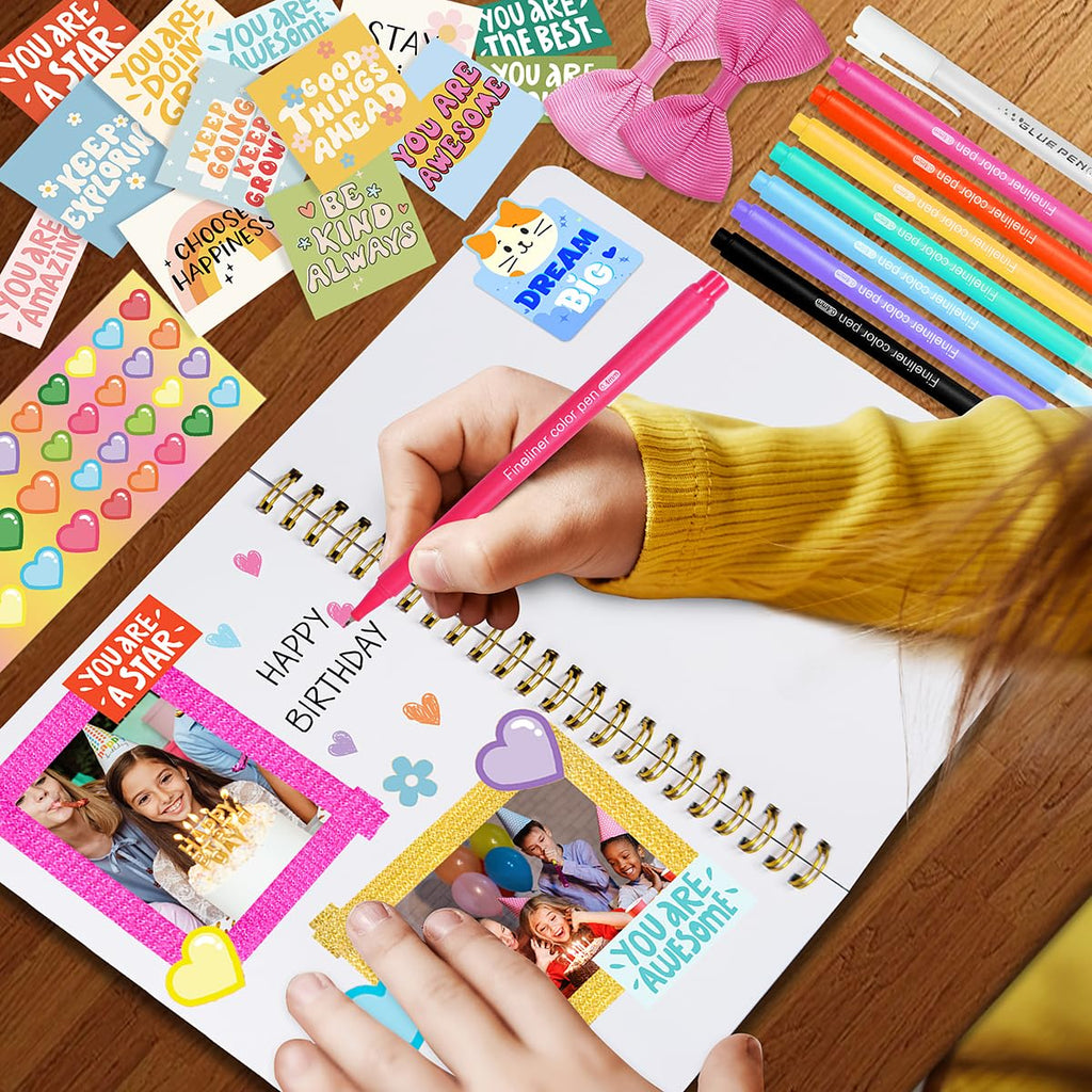 renee atmos DIY Journal Kit for Girls - Arts & Crafts Gifts for Girls 8 9 10 11 12 13 14 Years Old, Scrapbook Diary Supplies Set, Tween Teen Girl Trendy Stuff - Gifts for Girls 8-12 Deals