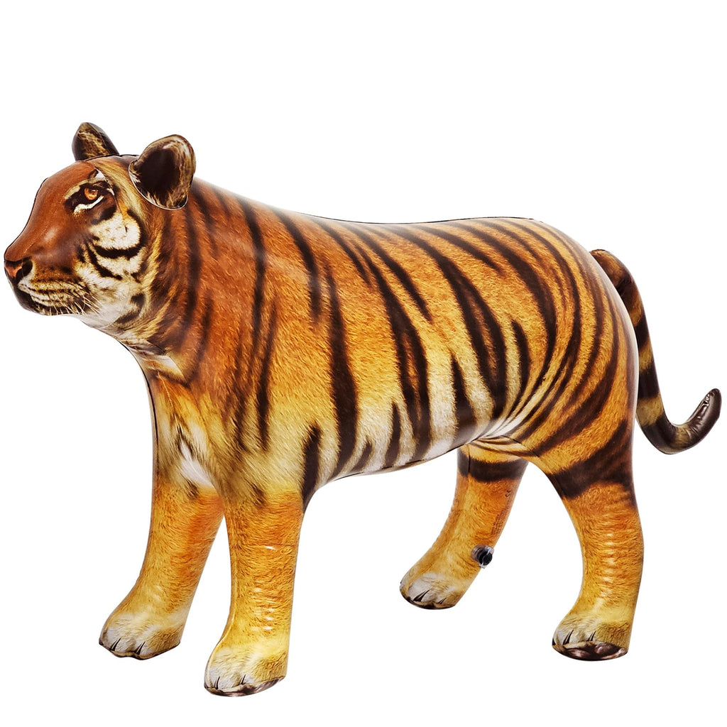 Jet Creations 40" Long Inflatable Tiger Toy, Orange-Yellow with Black Stripes, Realistic Jungle Animal Figure, Home Decor, Photo Prop, Thanksgiving Christmas Winter,Wildlife Safari Theme, 1 pc