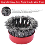 12 Pack Wire Wheel for Angle Grinder, 4-1/2" Heavy Duty Carbon Steel Knotted Wire Brush, 5/8"-11 Arbor, Rapid Rust Removal & Polishing, Angle Grinder Wheel Brush Combo Set