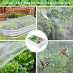 Sunwinx 2 Pack Garden Netting for Raised Beds, 6x3FT Raised Bed Cover for Garden Protection, Ultra Fine Mesh Bird Netting Pest Barrier Screen with Drawstring for Protecting Vegetables Fruits Flowers