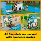 LEGO Creator 3 in 1 Cozy House Building Toys - Toy Figures & Pretend Play Playsets for Boys & Girls, Ages 8+ - 3 Building Options - Gift for Birthdays - 31139