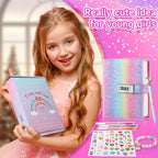 JIALILI Diary with Lock for Girls, Password Locked Journals for Teen Girls, Secret Diary Gifts for 9 10 11 12 Year Old Girls, Kids Journals Set for Ages 8-12 Teenage