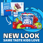 Capri Sun 100% Juice Fruit Punch Naturally Flavored Juice Blend, 40 ct Pack, 4 Boxes of 10 Pouches