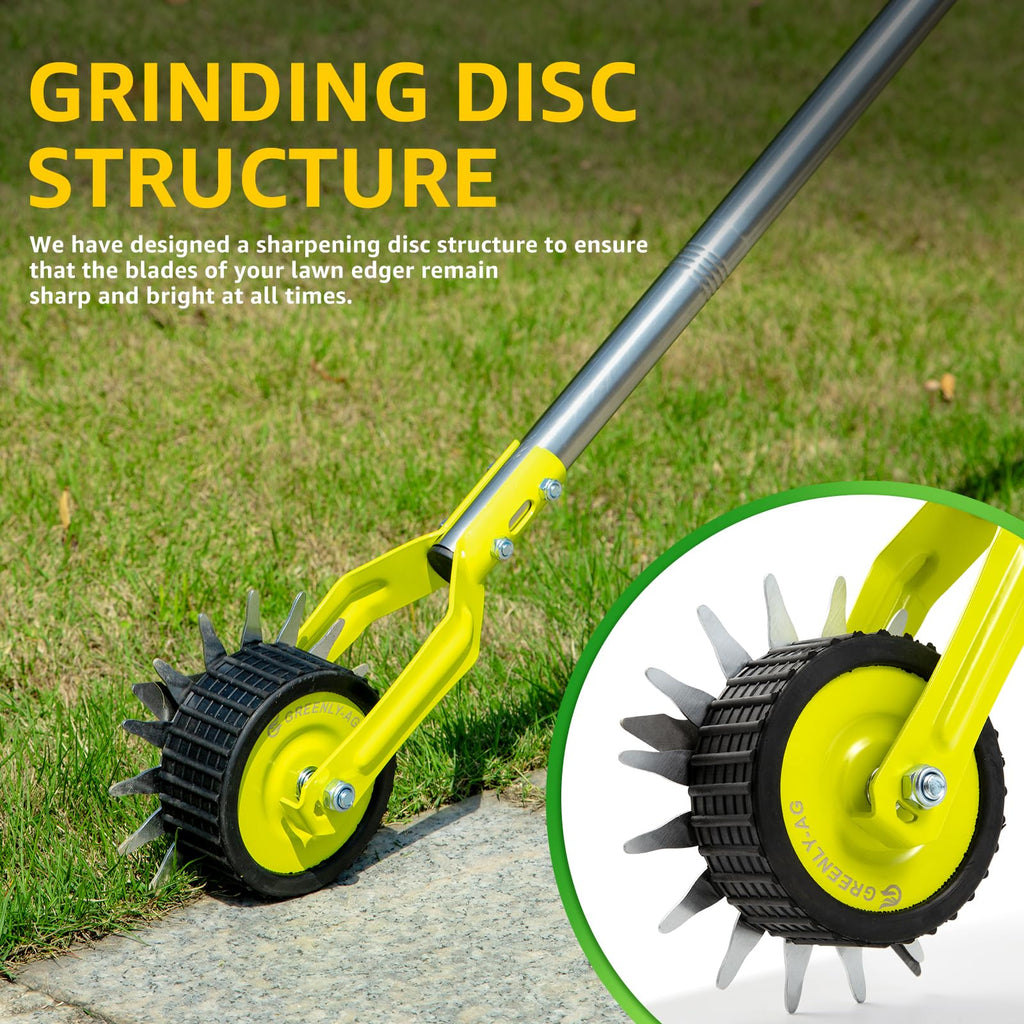 G GREENLY-AG 58-Inch Manual Edger Lawn Tool, Wheel Rotary Edger
