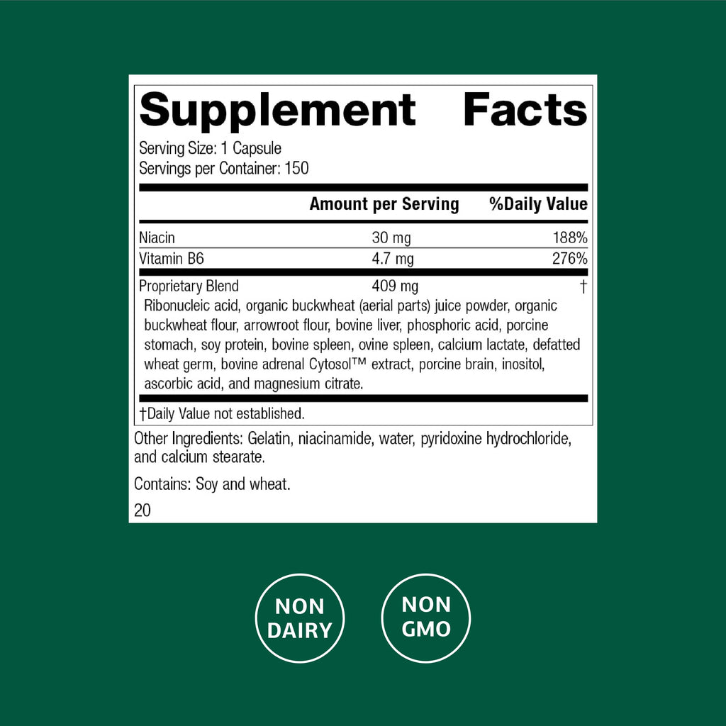 Standard Process Circuplex - Vascular & Nervous System Support - Blood Health Supplement with Niacin & Vitamin B6 - Non-Dairy, Whole Food-Based Supplement - 150 Capsules