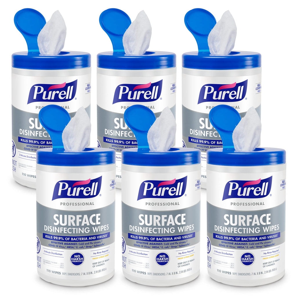 Purell Professional Surface Disinfecting Wipes Canister 6 x 110ct - 9342-06