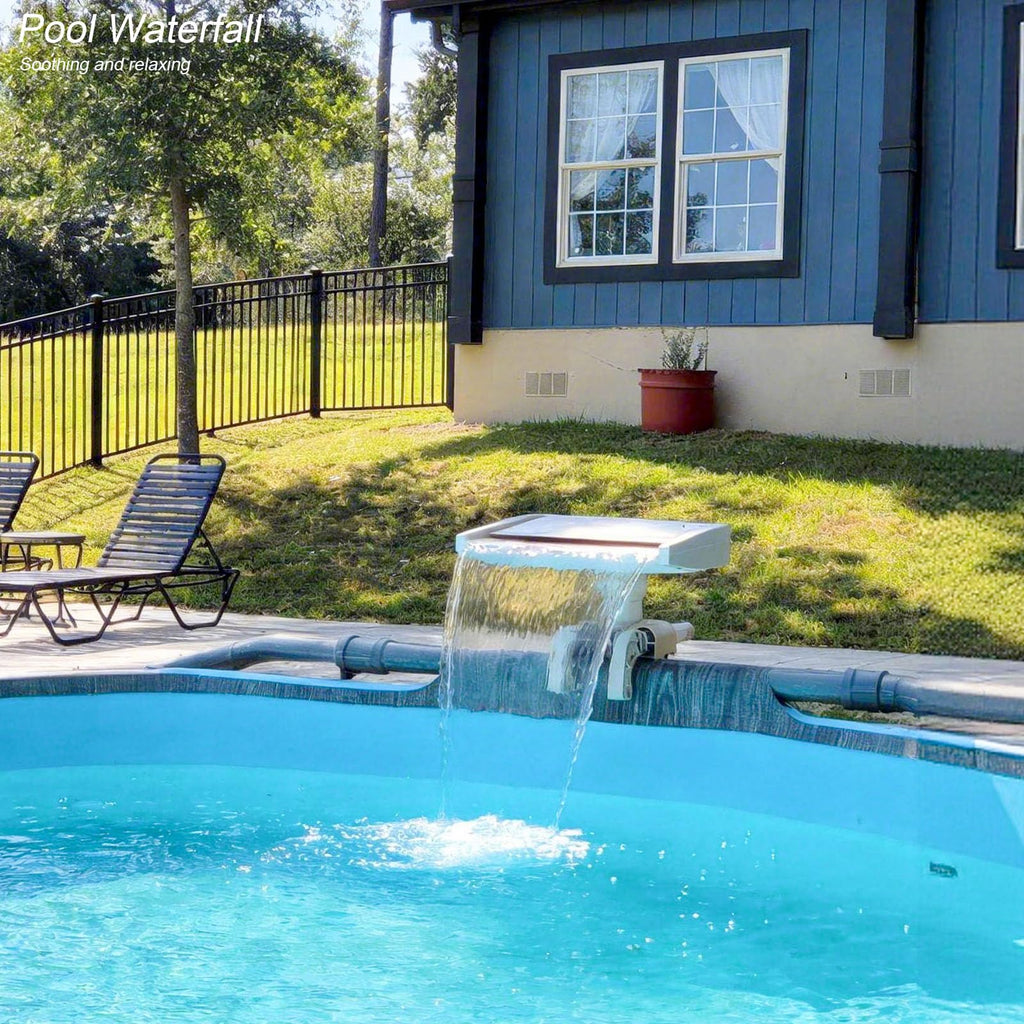 Pool Waterfall Creating Soothing White Noise Sound, Pool Waterfall with Relaxing Sound for Above Ground Pools, Peaceful and Soothing on Hot Days, Power by Filter Pump