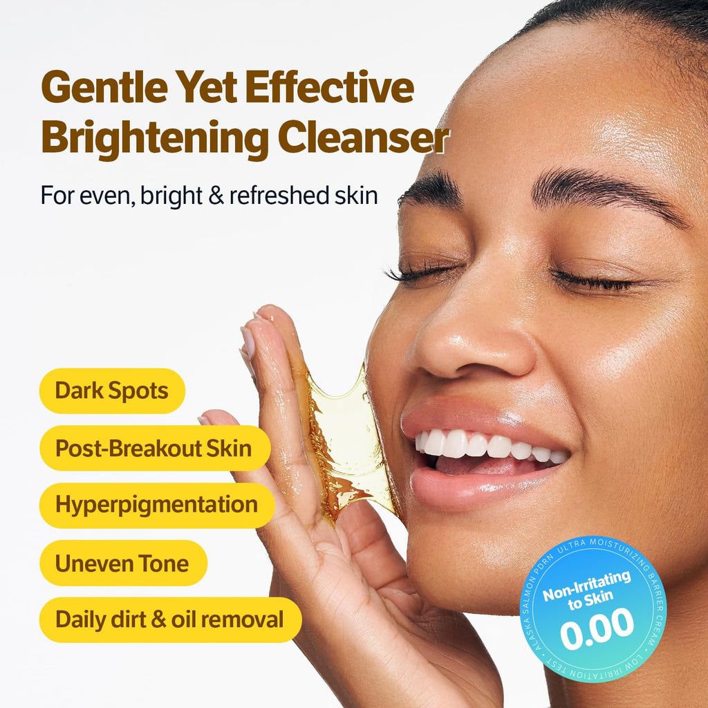 SUNGBOON EDITOR Kojic Turmeric Capsule Brightening Cleanser for Uneven Spots, Acne-prone Skin & Blackhead | Low pH Gentle Gel Face Wash | Kojic Acid & Niacinamide | Korean Skincare