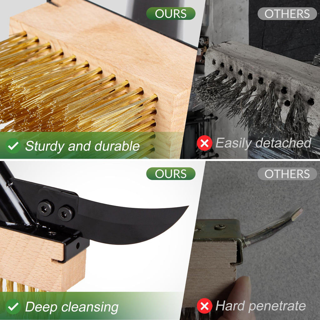 Walensee 66.5in Adjustable 3-in-1 Crack Weeder & Moss Remover Brush Tool