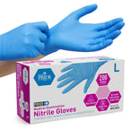 Medpride Medical Examination Nitrile Gloves, Large, Blue, Latex/Powder-Free, Non-Sterile, 200 Count
