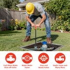 Rkiiqii 28 inch Professional Water Meter Key Shut off Tool, Sturdy Water Meter Keys, Wrench T-handle & U-Head for Curb Main and Water Meters, Underground Stop/Waste Valves