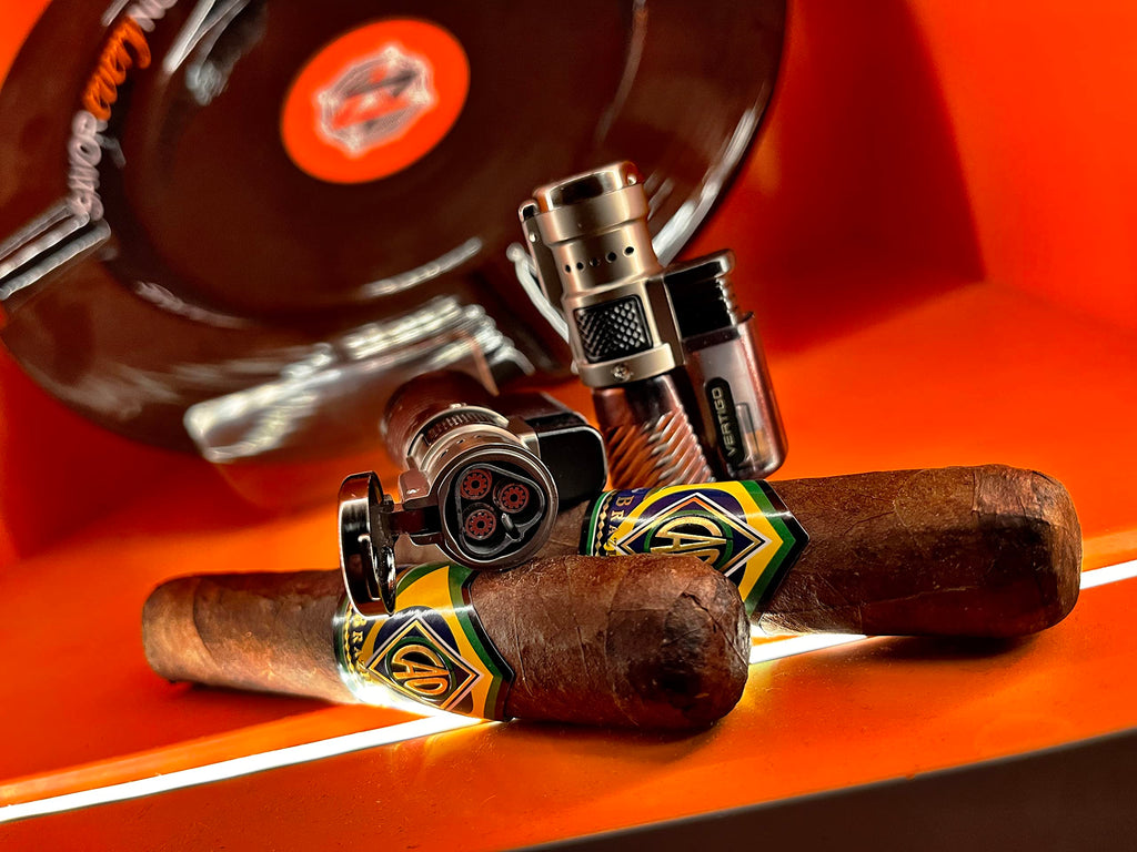 Vertigo by Lotus Cyclone Triple Torch Cigar Lighter Charcoal 3 Pack (Does Not Include Butane)