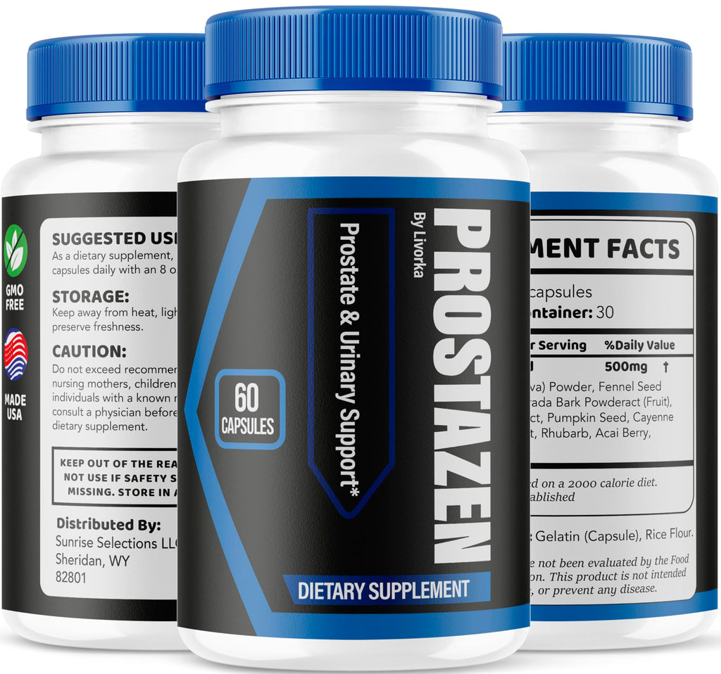 (2 Pack) Prostazen Capsules - Official Prostazen Pills Supplement for Men, All Premium Plus for Men, Advanced Support Natural Formula Prostazen Review, 120 Capsules for 2 Months