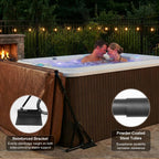 Utheer Hydraulic Hot Tub Cover Lift, Powder-Coated Carbon Steel Spa Cover Lifter with 6 Hooks, Adjustable 31.5-41.3H x 57-92.5W, Drill-Free or Screw-in, Heavy Duty for Rectangular Hot Tubs & Spas