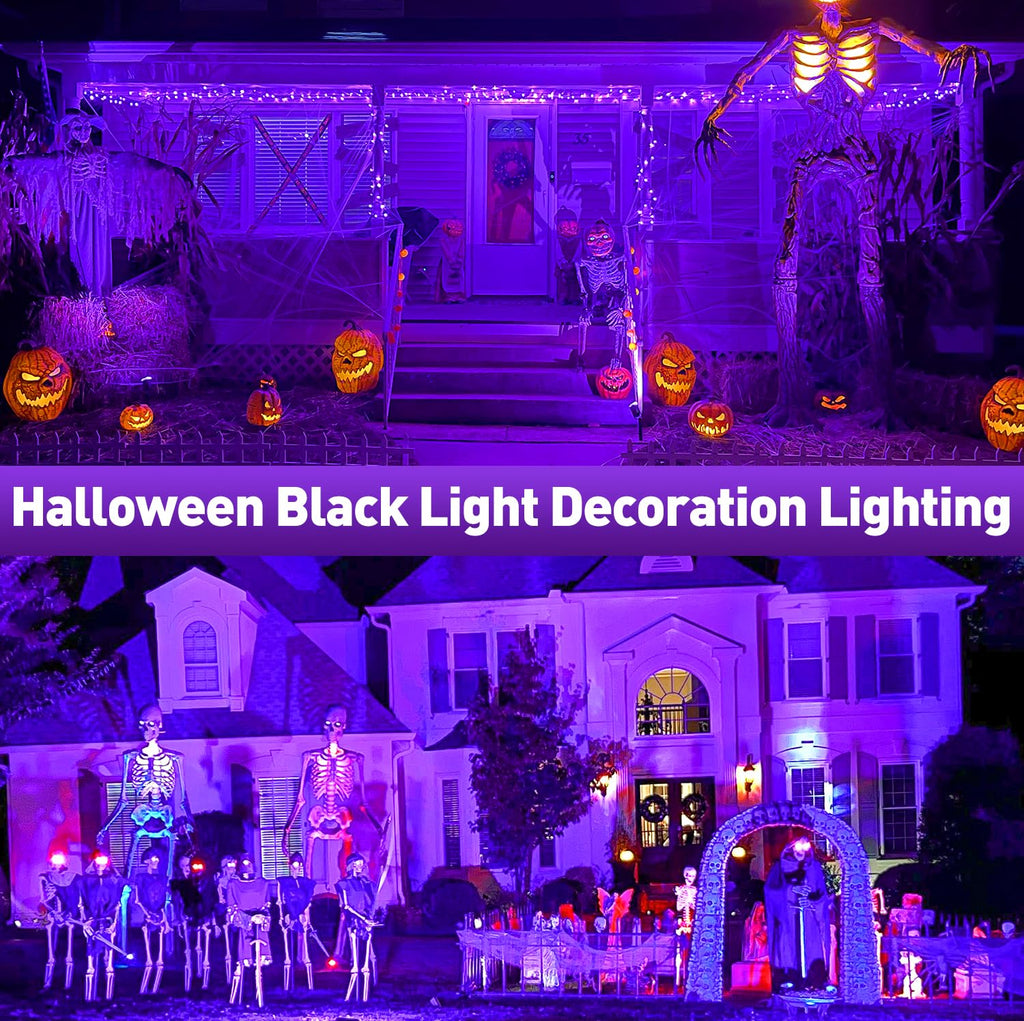 CREPOW Rechargeable LED Black Light, Battery Powered Portable Blacklight, 400nm LED Flood Light Black Lights, Neon Glow Party, Blacklight Catfishing, Halloween, Glow in The Dark Decoration 2 Pack
