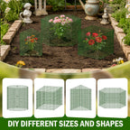 Uyittour 10 Pack Plant Protectors from Animals, 12" x 12" Round Metal Wire Garden Plant Cages to Keep Animals Out, Rabbit Proof Protection for Vegetables & Flowers with Stakes, Zip Ties & Gloves