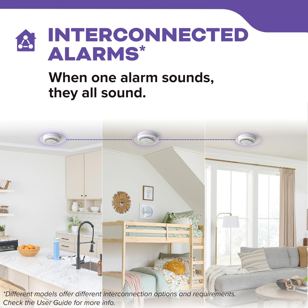 Kidde Smoke and Carbon Monoxide Detector, Hardwired with AA Battery Backup, LED Status Lights, Interconnected, 85 dB Alarm, 5 inches, 30CUAR, 1 Pack