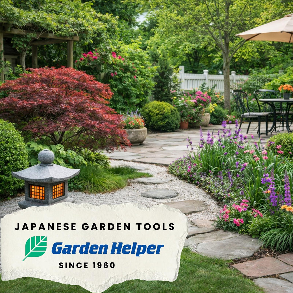 Japanese Hand Rake Garden Tool - Japanese Steel with Wood Handle - Small Rake for Leaves, Handheld Garden Cleaning Tool - Made in Japan