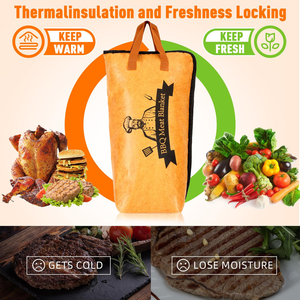 21in BBQ Blanket for Resting Meat - Smoking Meat Insulated Bag for Brisket/Beef/Pork Shoulder/Turkey - Christmas Gifts Stocking Stuffers - Birthday Anniversary Smoker Accessories Gift for Men Him Dad