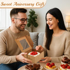 OAMCEG 30 Pack Cupcake Boxes with Window, 6x6x3 Inches Cookie Boxes, Bakery Treat Boxes for Pastry, Desserts, Chocolate Strawberries, Cupcake Containers, Gift Giving with Stickers & Twine （Brown）