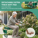 AUROPEAK Garden Kneeler and Seat, 7-Level Adjustable Stool with Handles