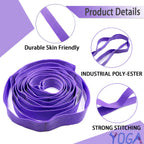 Stretching Strap Yoga Strap with Loops, Stretch Straps for Physical Therapy, Non-Elastic Exercise Strap for Pilates, Dance and Gymnastics with Workout Guide (Purple+Black)
