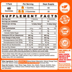 Sugar-Free CoQ10-250mg / 500mg Filled Gummies - Plus Omega-3, EPA + DHA, B3 & Zinc - Ultra Co Q-10 Supplements for Hear-t Health, Cellular Energy, Antioxidant Support, Up to 60 Day Supply, Vegan 60Cts
