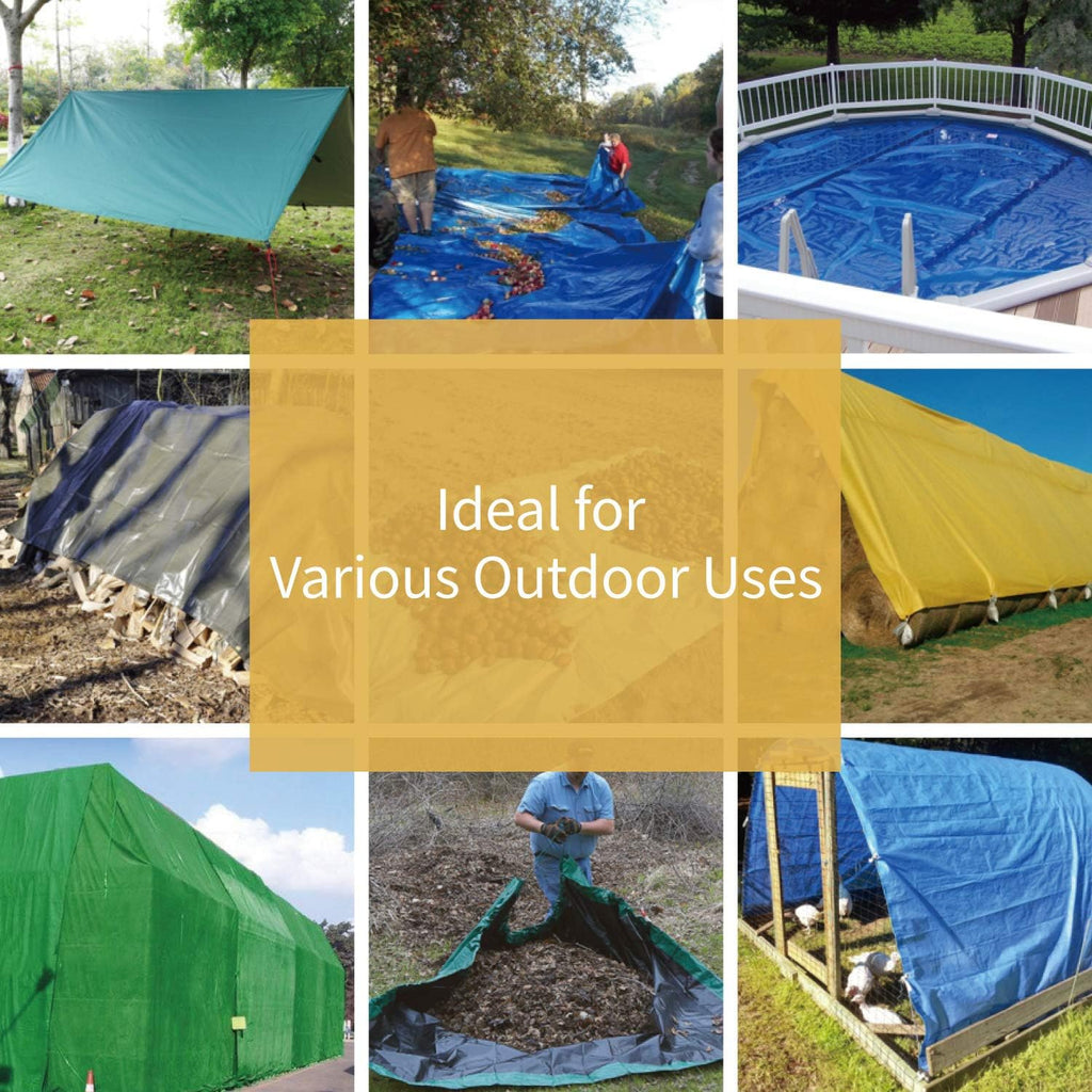 GUARD SHIELD Tarp Green 16x20 Feet Multi Purpose Waterproof Poly Tarp Cover 4mil (2-Pack)